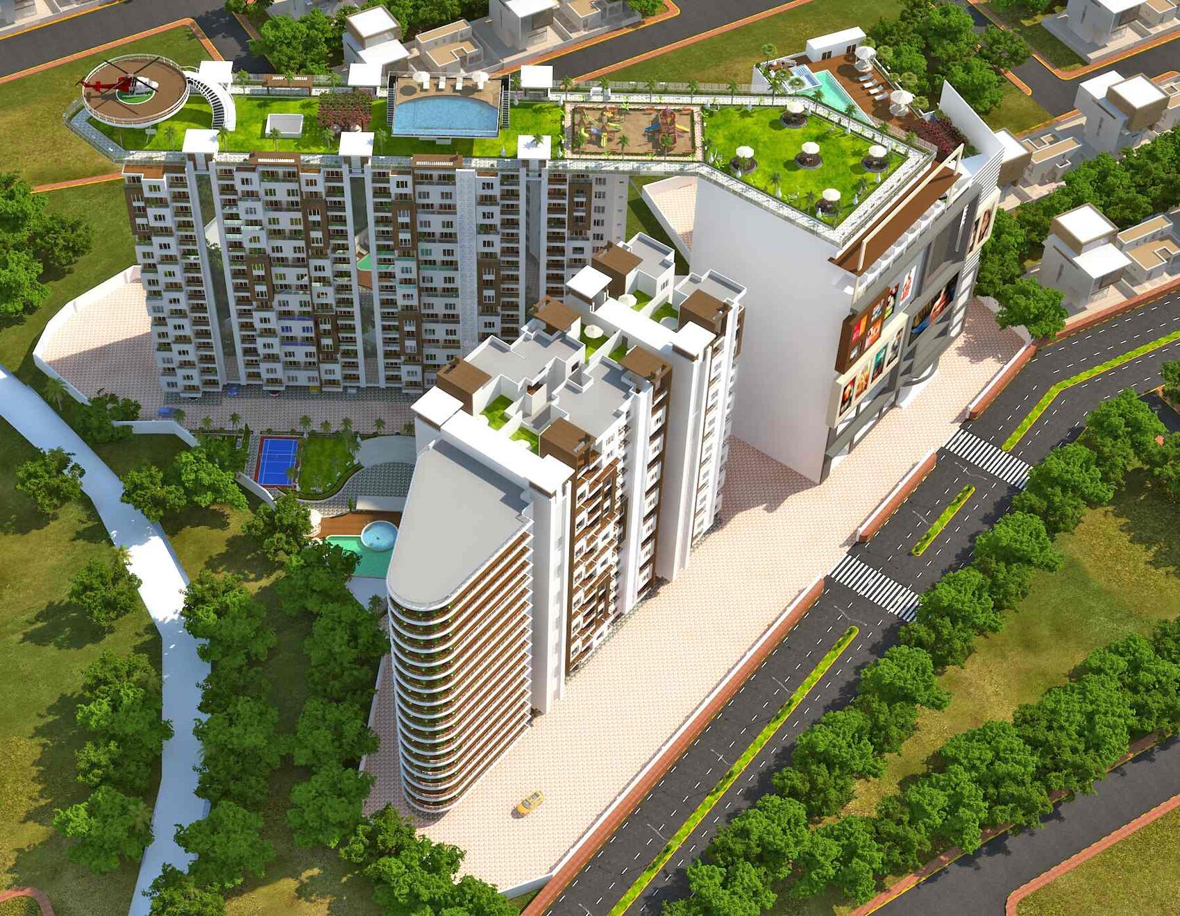 Aerial rendering of the Vision Jabalpur township
