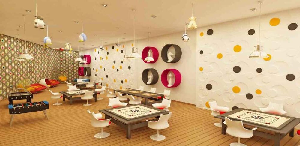 Rendering of the billiards and snooker room at Vision Jabalpur