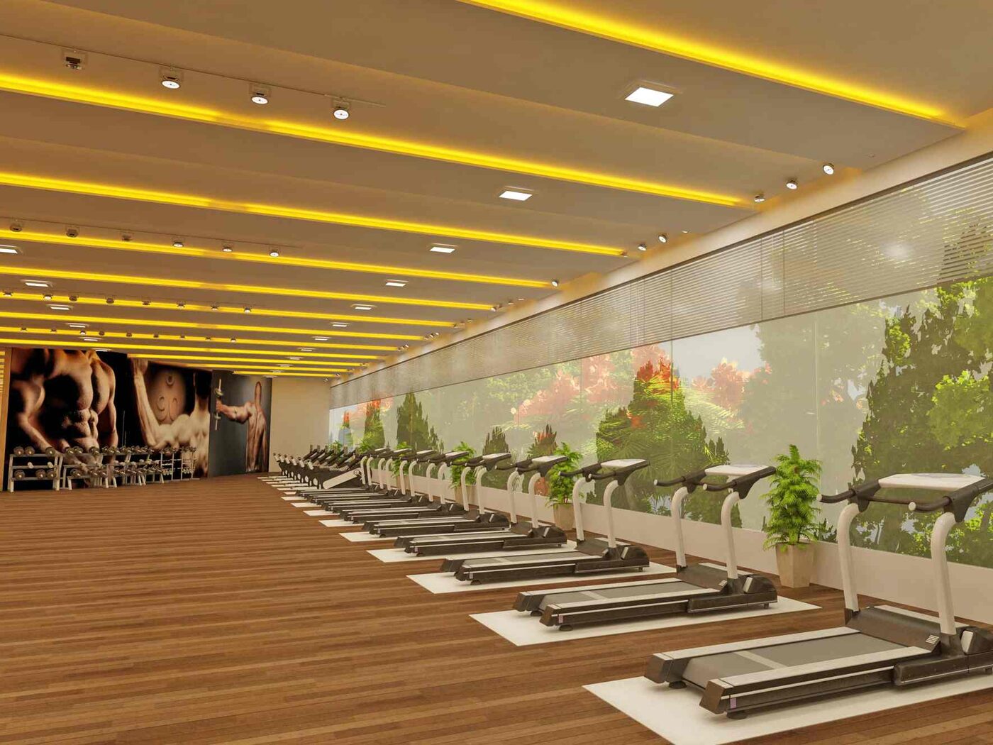 Rendering of the fitness centre at Vision Jabalpur