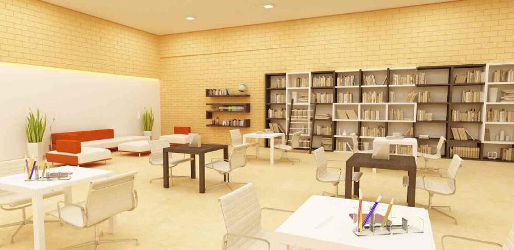 Rendering of the student library at Vision Jabalpur