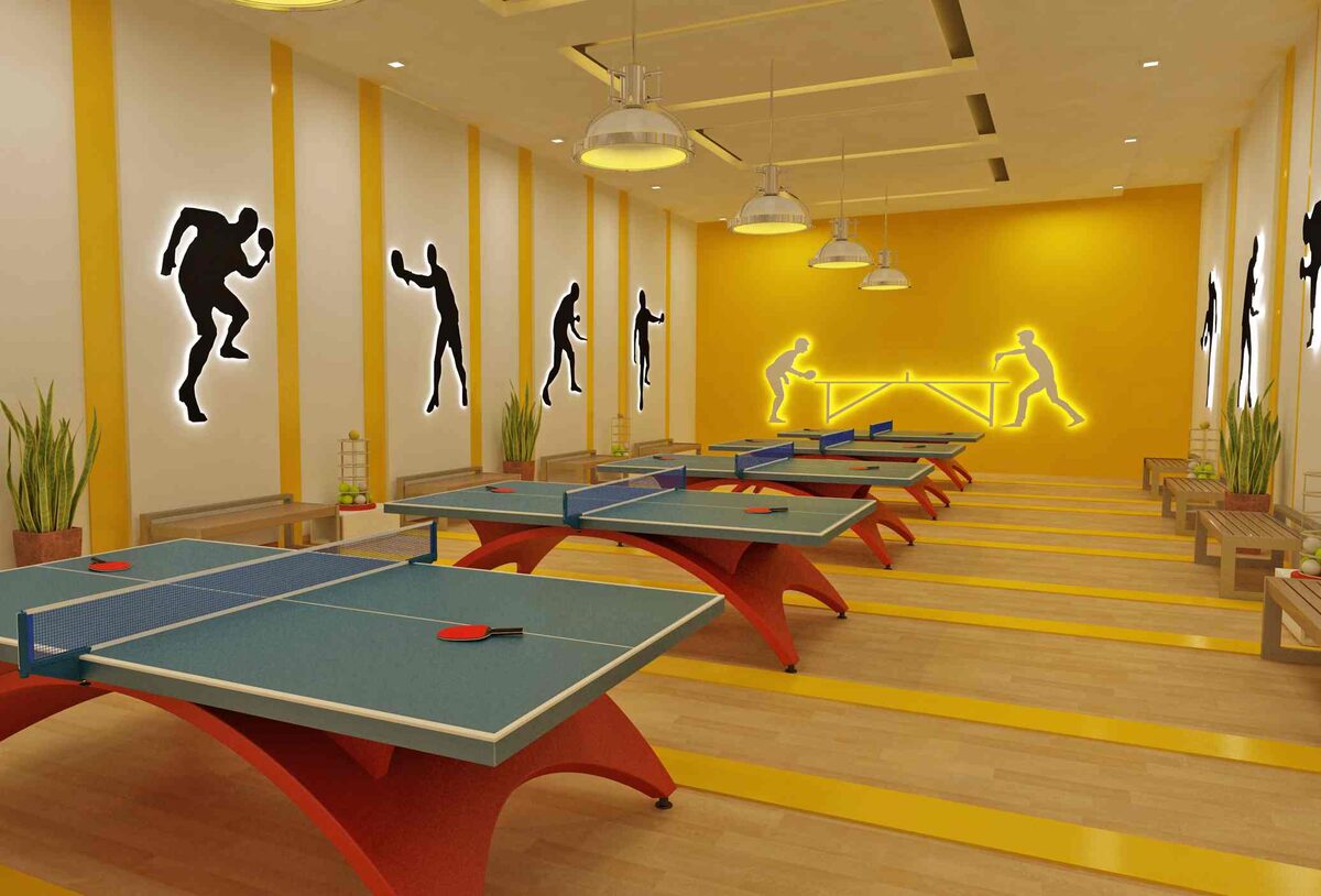 Rendering of the table tennis area at Vision Jabalpur
